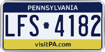 PA license plate LFS4182