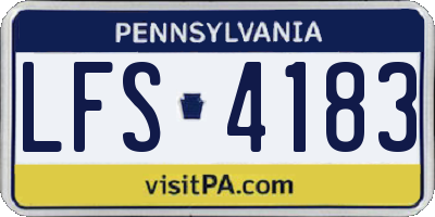 PA license plate LFS4183