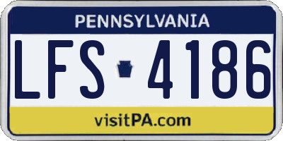 PA license plate LFS4186