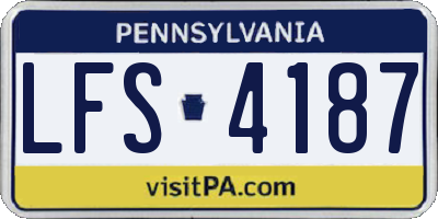 PA license plate LFS4187
