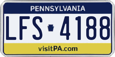 PA license plate LFS4188