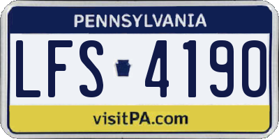 PA license plate LFS4190