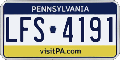 PA license plate LFS4191
