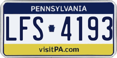 PA license plate LFS4193