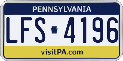 PA license plate LFS4196