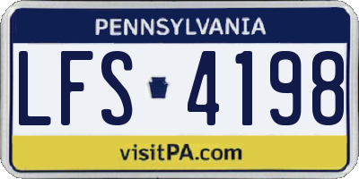 PA license plate LFS4198