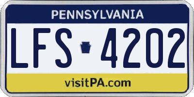 PA license plate LFS4202