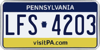 PA license plate LFS4203