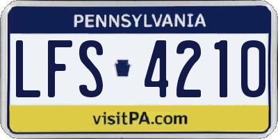 PA license plate LFS4210