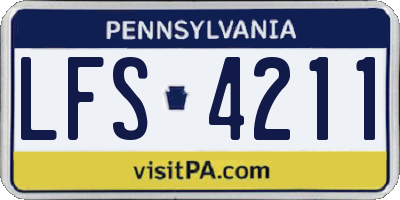 PA license plate LFS4211