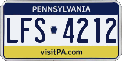PA license plate LFS4212