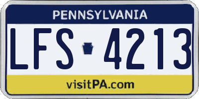 PA license plate LFS4213