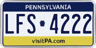 PA license plate LFS4222