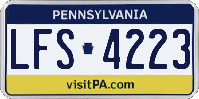 PA license plate LFS4223