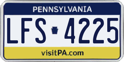 PA license plate LFS4225