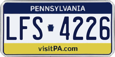 PA license plate LFS4226