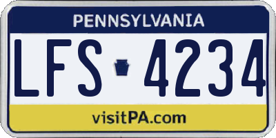 PA license plate LFS4234