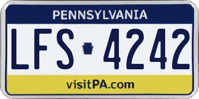 PA license plate LFS4242