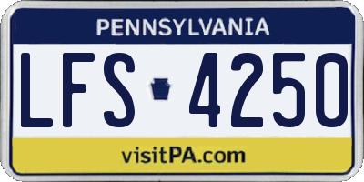 PA license plate LFS4250