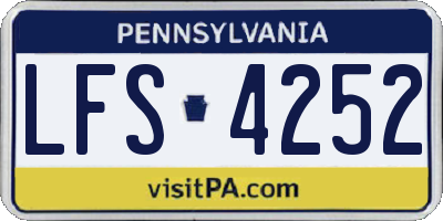 PA license plate LFS4252