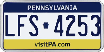 PA license plate LFS4253