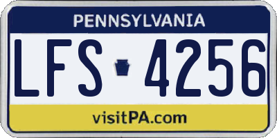 PA license plate LFS4256