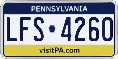 PA license plate LFS4260