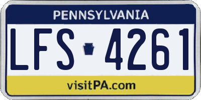 PA license plate LFS4261
