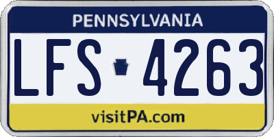 PA license plate LFS4263