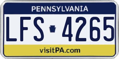 PA license plate LFS4265