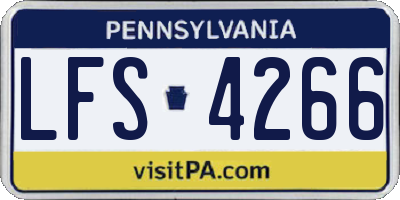 PA license plate LFS4266