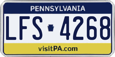 PA license plate LFS4268
