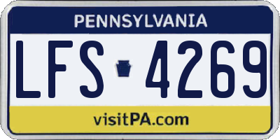 PA license plate LFS4269