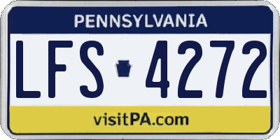 PA license plate LFS4272