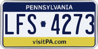 PA license plate LFS4273