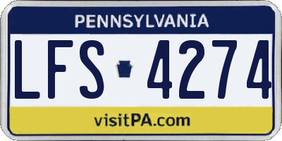 PA license plate LFS4274