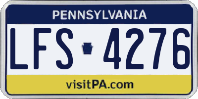 PA license plate LFS4276