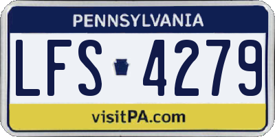 PA license plate LFS4279