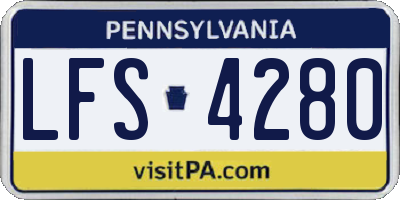 PA license plate LFS4280