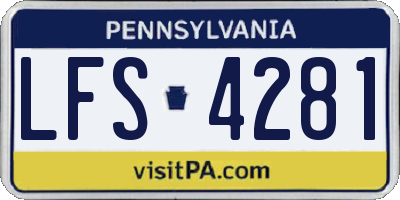 PA license plate LFS4281