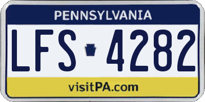 PA license plate LFS4282