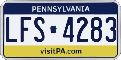 PA license plate LFS4283