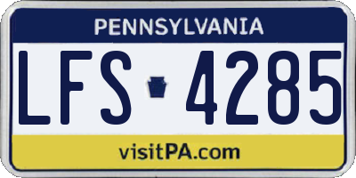 PA license plate LFS4285