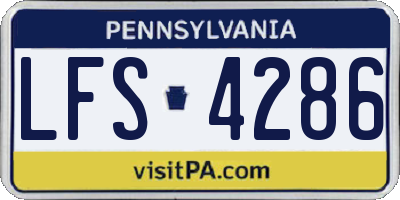 PA license plate LFS4286