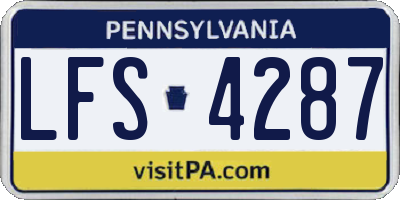 PA license plate LFS4287