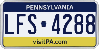 PA license plate LFS4288