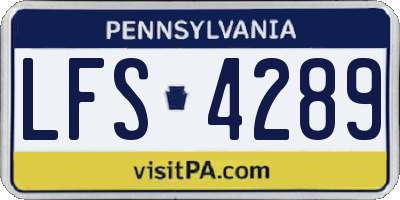 PA license plate LFS4289
