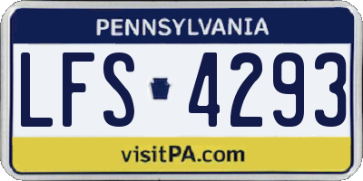 PA license plate LFS4293
