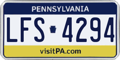 PA license plate LFS4294