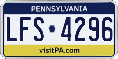 PA license plate LFS4296